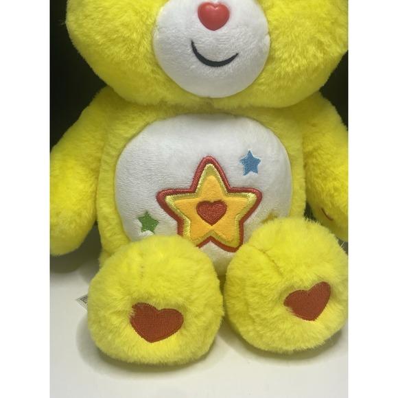 13" COLOUR YOUR WORLD UNLOCK THE MAGIC YELLOW SUPERSTAR PLUSH CARE BEAR - Picture 3 of 7